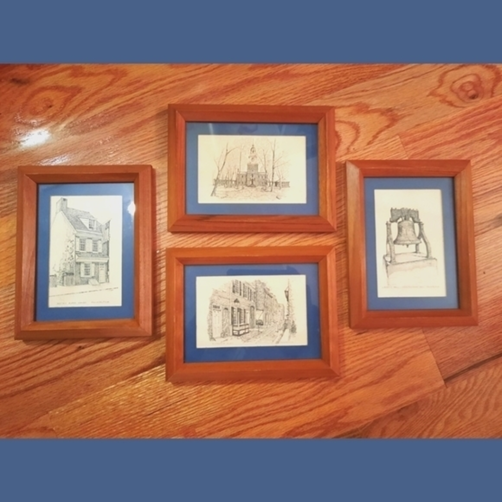 Set of 4‎ VINTAGE C.M. Goff Pennsylvania Framed Set!